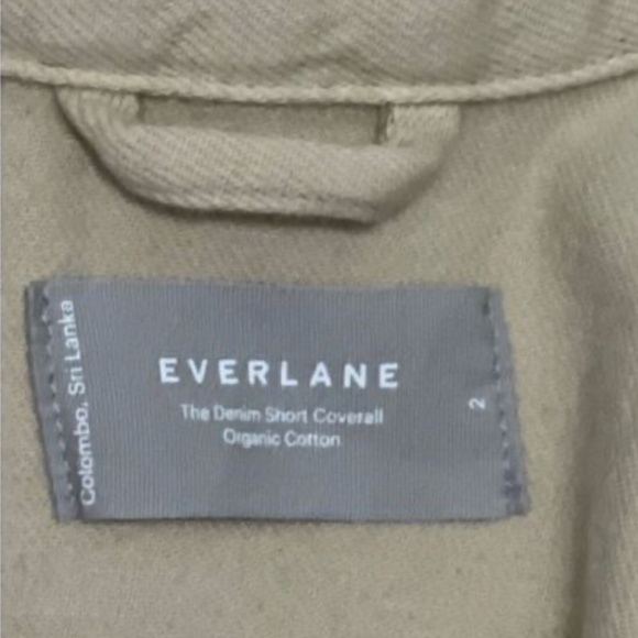 Everlane Denim Khaki Short Coverall Romper Full Zip - Picture 3 of 11